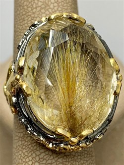 *Кольцо р.18,5 Кварц Волосатик Бразилия АРТ 53034 (ВЕС 21,49 Г) - фото 217686 *Кольцо р.18,5 Кварц Волосатик Бразилия АРТ 53034 (ВЕС 21,49 Г) - фото 217686