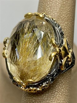 *Кольцо р.18,5 Кварц Волосатик Бразилия АРТ 53034 (ВЕС 21,49 Г) - фото 217687 *Кольцо р.18,5 Кварц Волосатик Бразилия АРТ 53034 (ВЕС 21,49 Г) - фото 217687