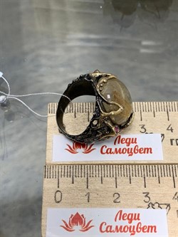 *Кольцо р.18,5 Кварц Волосатик Бразилия АРТ 59632 (ВЕС 12,01 Г) - фото 217708