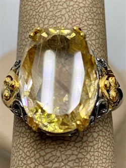 *Кольцо р.19  Кварц Волосатик Бразилия АРТ 63350 (ВЕС около 9,3 Г) - фото 217738