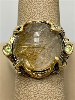 *Кольцо р.19 Кварц Волосатик АРТ 59631 (ВЕС 12,11 Г) - фото 217756