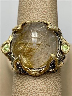 *Кольцо р.19 Кварц Волосатик АРТ 59631 (ВЕС 12,11 Г) - фото 217757