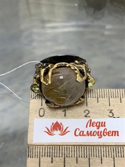 *Кольцо р.19 Кварц Волосатик АРТ 59631 (ВЕС 12,11 Г) - фото 217759