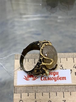 *Кольцо р.19 Кварц Волосатик АРТ 59631 (ВЕС 12,11 Г) - фото 217761