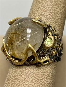 *Кольцо р.19 Кварц Волосатик АРТ 59631 (ВЕС 12,11 Г) - фото 217762