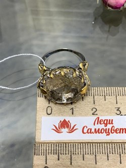 *Кольцо р.19 Кварц Волосатик Бразилия АРТ 49002 (ВЕС 10,25 Г) - фото 217785