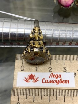 *Кольцо р.19 Кварц Волосатик Бразилия АРТ 49002 (ВЕС 10,25 Г) - фото 217787