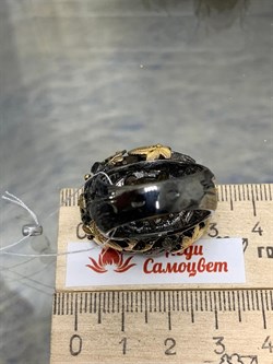 *Кольцо р.19 Кварц Волосатик Бразилия АРТ 52764 (ВЕС 23,05 Г) - фото 217796