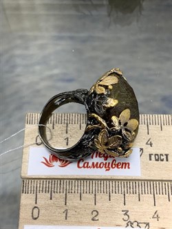 *Кольцо р.19 Кварц Волосатик Бразилия АРТ 52764 (ВЕС 23,05 Г) - фото 217798