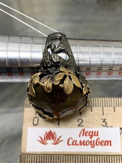 *Кольцо р.19 Кварц Волосатик Бразилия АРТ 52764 (ВЕС 23,05 Г) - фото 217799