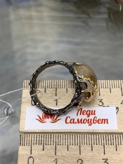 *Кольцо р.19 Кварц Волосатик Бразилия АРТ 60423 (ВЕС 10,57 Г) - фото 217836