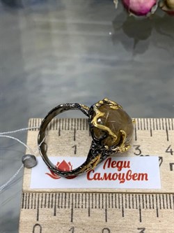 *Кольцо р.19 Кварц Волосатик Бразилия АРТ 69021 (ВЕС 9,69 Г) - фото 217864