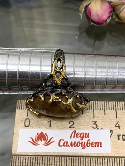 *Кольцо р.19 Кварц Волосатик Бразилия АРТ 69021 (ВЕС 9,69 Г) - фото 217871