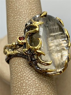 *Кольцо р.19,5  Кварц Волосатик Бразилия АРТ 60408 (ВЕС 18,62 Г) - фото 217885 *Кольцо р.19,5  Кварц Волосатик Бразилия АРТ 60408 (ВЕС 18,62 Г) - фото 217885