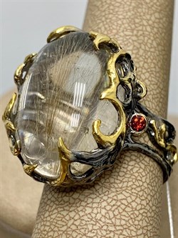 *Кольцо р.19,5  Кварц Волосатик Бразилия АРТ 60408 (ВЕС 18,62 Г) - фото 217886 *Кольцо р.19,5  Кварц Волосатик Бразилия АРТ 60408 (ВЕС 18,62 Г) - фото 217886