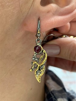 *Серьги Гранат Африка АРТ 61548-2 (ВЕС 6,05 Г) - фото 218186