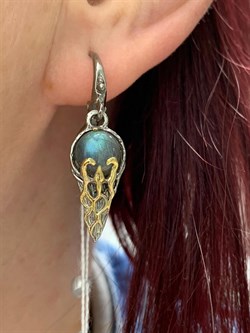 *Серьги Лабрадор Бразилия АРТ 38841 (ВЕС 6,93 Г) - фото 218372