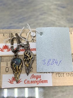 *Серьги Лабрадор Бразилия АРТ 38841 (ВЕС 6,93 Г) - фото 218378