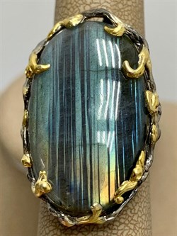 *Кольцо р.17,75 Лабрадор Мадагаскар АРТ 38129 (ВЕС 17,23 Г) - фото 218407