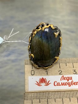 *Кольцо р.17,5 Лабрадор Мадагаскар АРТ 60372 (ВЕС 16,83 Г) - фото 218428