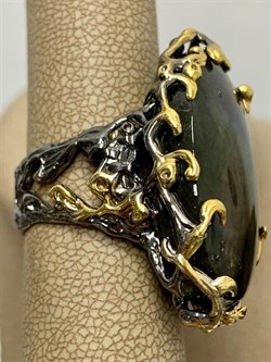 *Кольцо р.17,5 Лабрадор Мадагаскар АРТ 60372 (ВЕС 16,83 Г) - фото 218432