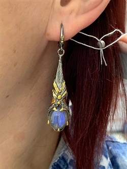 *Серьги Лабрадор Мадагаскар АРТ 41056 ВЕС 11,77 Г - фото 218456