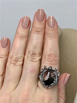 *Кольцо р.18,5 Лодолит Кварц Аквариум Бразилия АРТ 50214 Вес 7,91 г - фото 218660