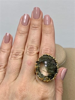 *Кольцо р.18,5 Лодолит Кварц Аквариум Бразилия АРТ 53608 (ВЕС 19,18 Г) - фото 218683