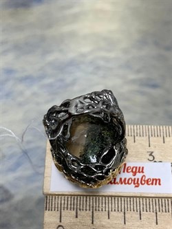 *Кольцо р.18,5 Лодолит Кварц Аквариум Бразилия АРТ 53608 (ВЕС 19,18 Г) - фото 218690