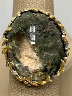 *Кольцо р.18,5 Лодолит Кварц Аквариум Бразилия АРТ 53608 (ВЕС 19,18 Г) - фото 218693