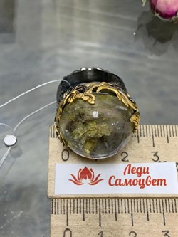 *Кольцо р.19,5 Лодолит Кварц Аквариум Бразилия АРТ 53381 (ВЕС 25,95 Г) - фото 218738 *Кольцо р.19,5 Лодолит Кварц Аквариум Бразилия АРТ 53381 (ВЕС 25,95 Г) - фото 218738