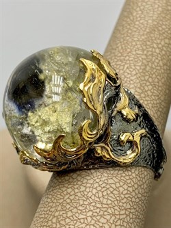 *Кольцо р.19,5 Лодолит Кварц Аквариум Бразилия АРТ 53381 (ВЕС 25,95 Г) - фото 218743 *Кольцо р.19,5 Лодолит Кварц Аквариум Бразилия АРТ 53381 (ВЕС 25,95 Г) - фото 218743