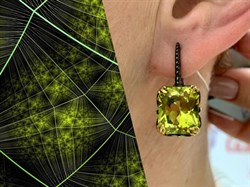 *Серьги Цитрин Бразилия АРТ 60440-3 (ВЕС 8,73 Г) - фото 218878