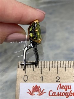 *Серьги Цитрин Бразилия АРТ 60440-3 (ВЕС 8,73 Г) - фото 218880