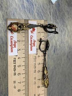 *Серьги Цитрин Бразилия АРТ 60393 ВЕС 13,15 Г - фото 218911