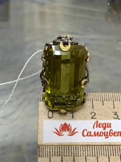 *Кольцо р.18 Цитрин Бразилия АРТ 44771 ВЕС 21,18 Г - фото 218936