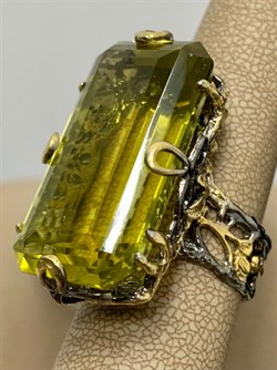 *Кольцо р.18 Цитрин Бразилия АРТ 44771 ВЕС 21,18 Г - фото 218945