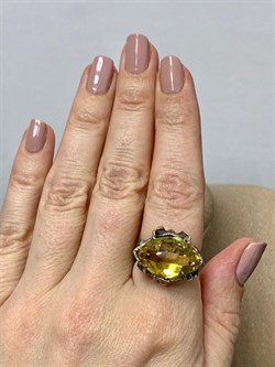 *Кольцо р.18 Цитрин Бразилия АРТ 53348 ВЕС 10,22 Г - фото 219115