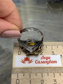 *Кольцо р.18 Цитрин Бразилия АРТ 53348 ВЕС 10,22 Г - фото 219118