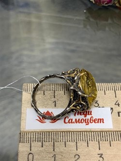 *Кольцо р.18 Цитрин Бразилия АРТ 53348 ВЕС 10,22 Г - фото 219120