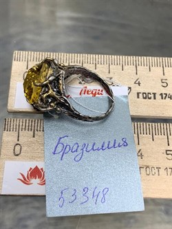 *Кольцо р.18 Цитрин Бразилия АРТ 53348 ВЕС 10,22 Г - фото 219124