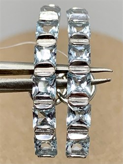 *Серьги пусеты Голубой Топаз арт. С620-6085Т-291 вес 2,26 г - фото 219284