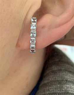 *Серьги пусеты Голубой Топаз арт. С620-6085Т-291 вес 2,26 г - фото 219287