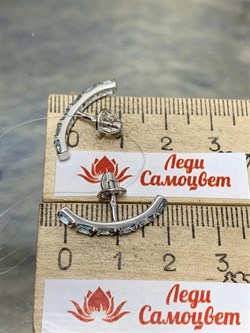 *Серьги пусеты Голубой Топаз арт. С620-6085Т-291 вес 2,26 г - фото 219288