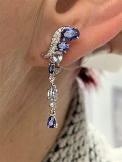 *Серьги Микс Танзанит иск Голубой Топаз арт. С620-4148М6-313 (вес 3,78 г) - фото 219294 *Серьги Микс Танзанит иск Голубой Топаз арт. С620-4148М6-313 (вес 3,78 г) - фото 219294