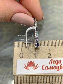 *Серьги Микс Танзанит иск Голубой Топаз арт. С620-4148М6-313 (вес 3,78 г) - фото 219295 *Серьги Микс Танзанит иск Голубой Топаз арт. С620-4148М6-313 (вес 3,78 г) - фото 219295