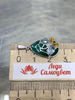 *Подвеска Микс Голубой Топаз Цитрин Эмаль арт. П6210-5379М1-424 вес 2,64 г - фото 219401 *Подвеска Микс Голубой Топаз Цитрин Эмаль арт. П6210-5379М1-424 вес 2,64 г - фото 219401