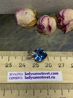 *Подвеска Сердце Топаз иск арт. П630-815СТС-216 вес 1,36 г - фото 219418