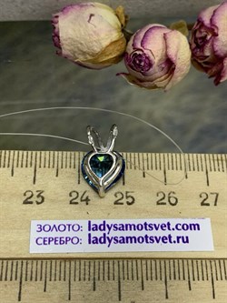 *Подвеска Сердце Топаз иск арт. П630-815СТС-216 вес 1,36 г - фото 219419