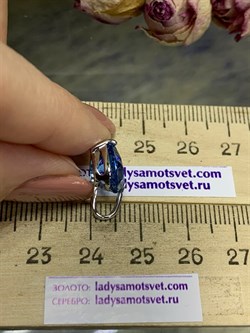 *Подвеска Сердце Топаз иск арт. П630-815СТС-216 вес 1,36 г - фото 219420